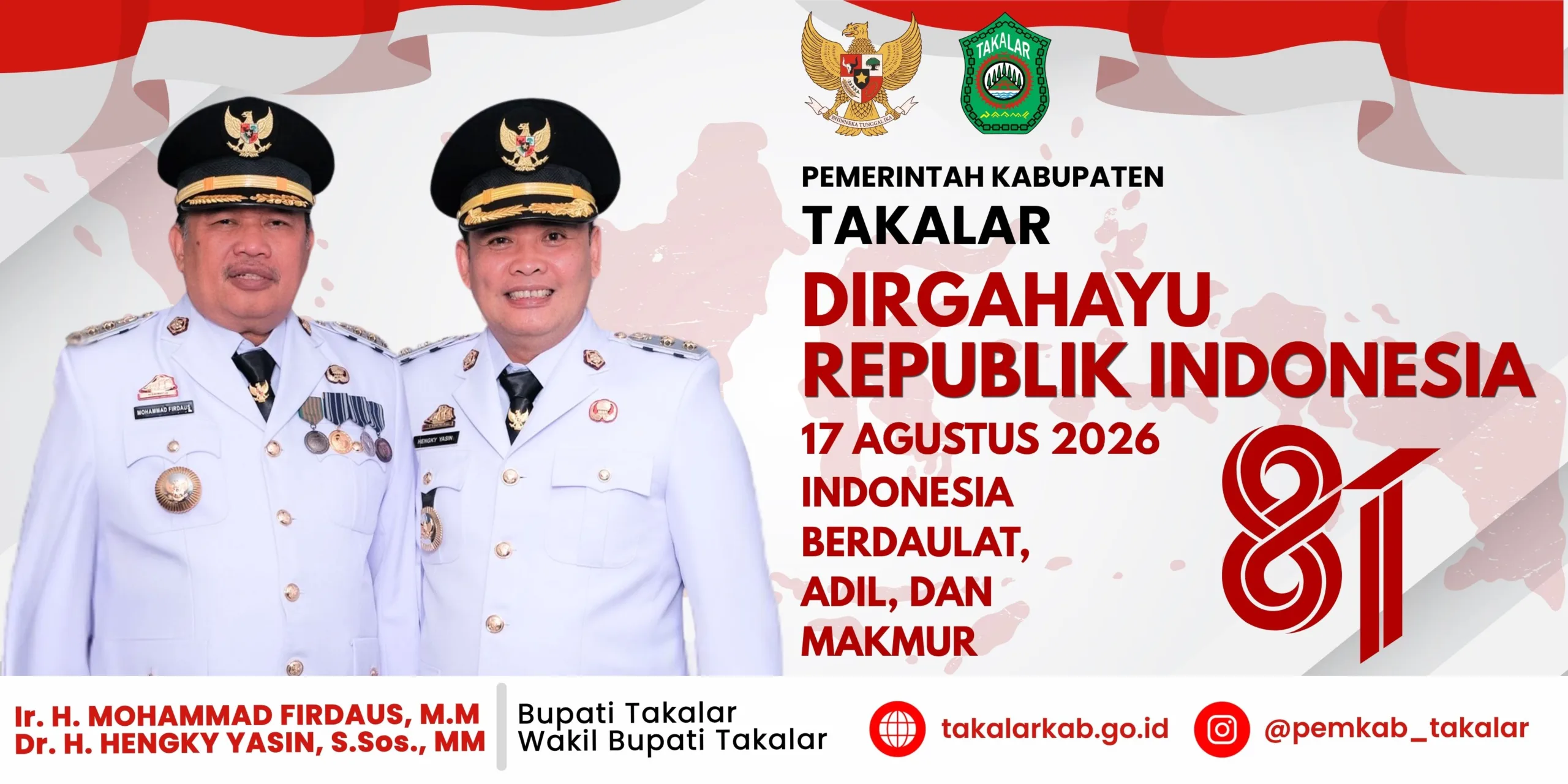 HUT ke-81 RI Bupati dan Wakil Bupati Takalar HUT ke-81 RI Bupati dan Wakil Bupati Takalar