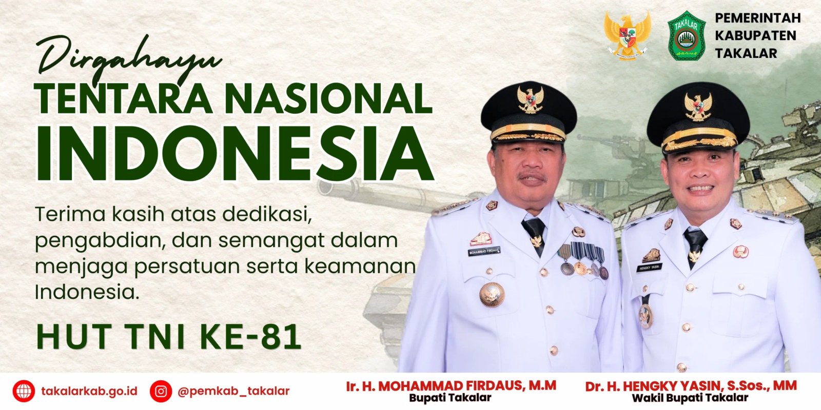 HUT TNI ke-81, Bupati dan Wakil Bupati Takalar
